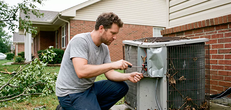 Storm Damage HVAC Restoration in Franklin Township
